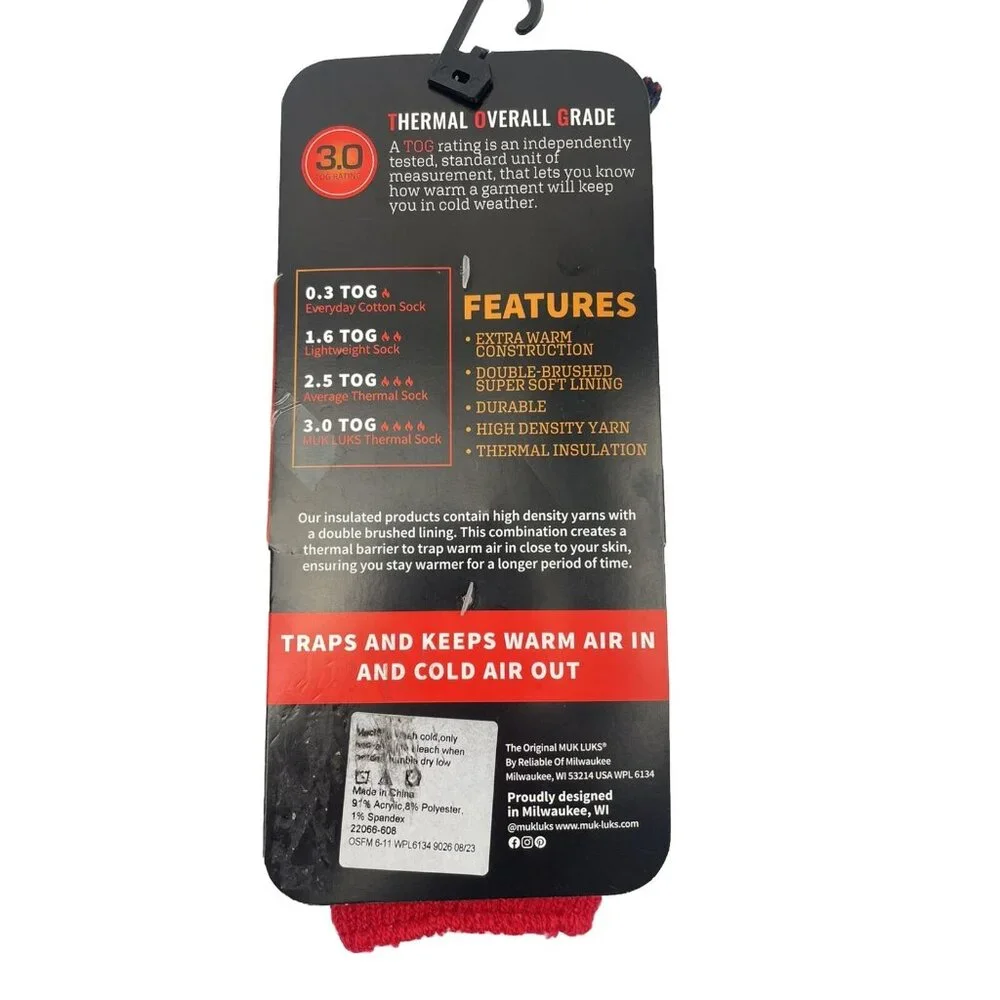 Muk Luks Womens's Heat Retainers 3.0 Tog  Thermal Socks 6-11